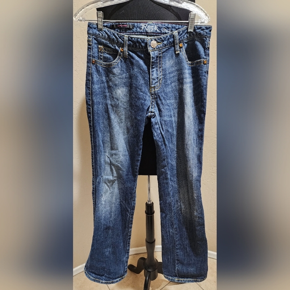 Rock 47 Wrangler Jeans 9/10 32 inseam women Crystal Studded pockets - Picture 1 of 9